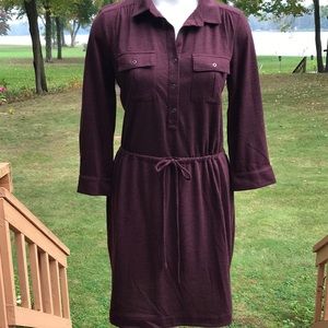 Loft burgundy casual dress M